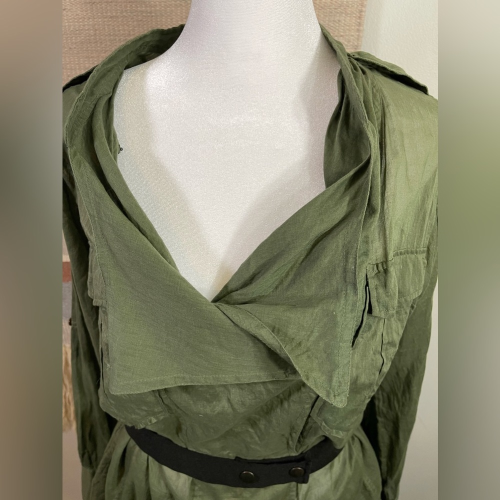 Isabel Marant Etoile Green Crowl Neck Cotton Mini Dress S - Picture 11 of 12
